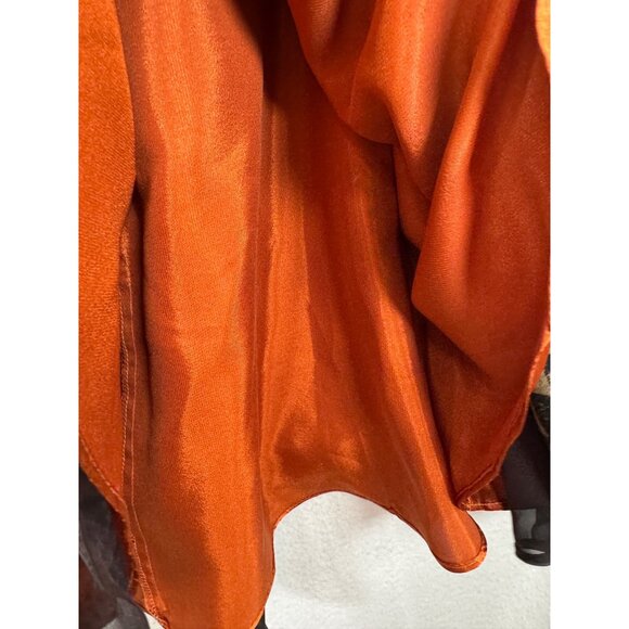 VTG Signature By Robbie Bee brown Floral Halter Dress 12 Silk Blend whimsy goth - Picture 9 of 10